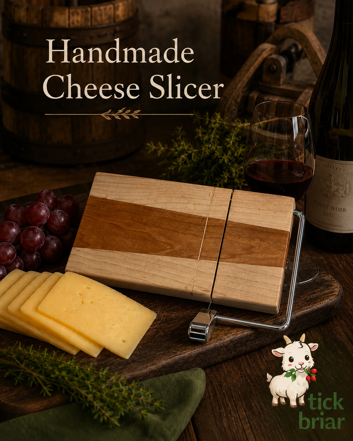 Handmade Solid Wood Cheese Slicer