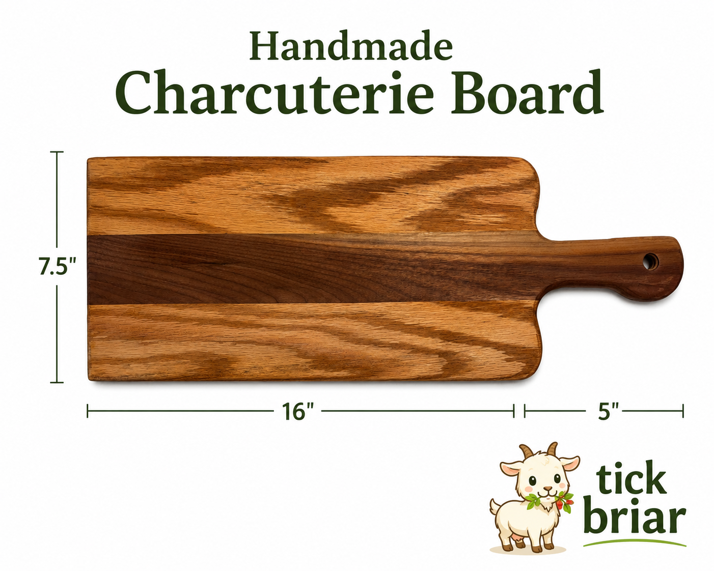 Rustic Handmade Charcuterie Board Oak and Maple