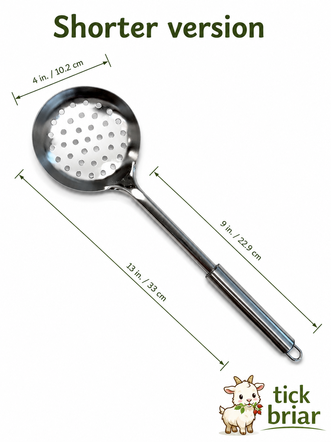 Slotted Spoon: Stainless Steel for Stirring and Curd Draining