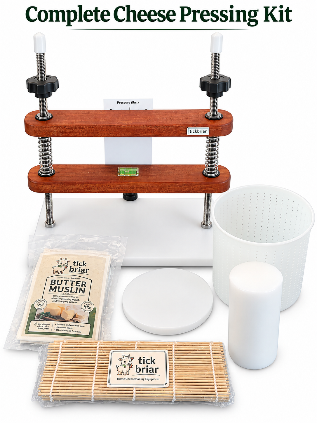 Complete Cheese Pressing Kit – Everything You Need to Press Beautiful Homemade Cheese