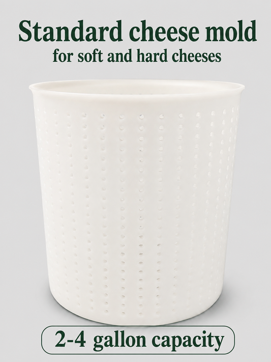 Cheese Mold and Follower- 2 to 4 gallon capacity, soft and hard cheeses.