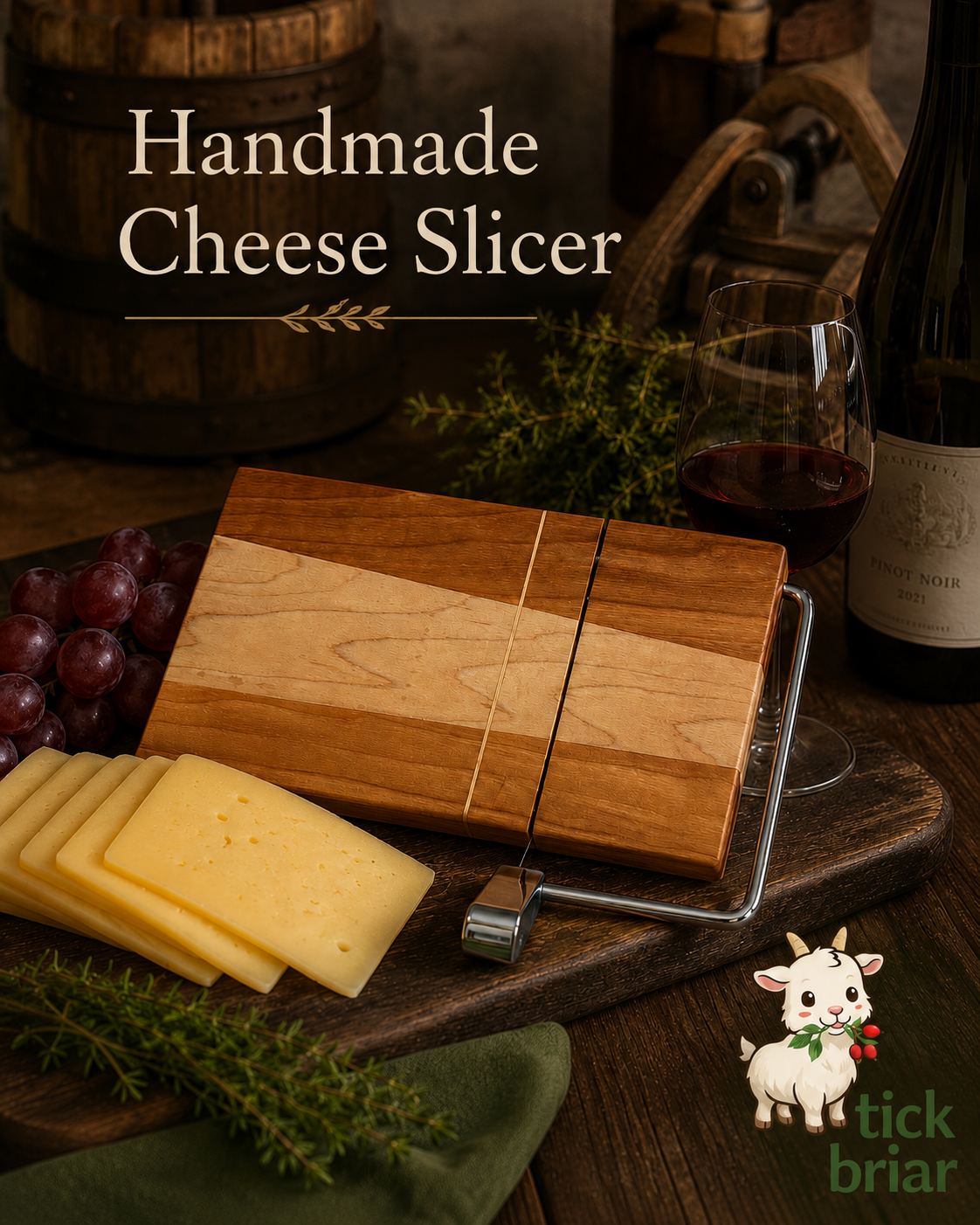Handmade Solid Wood Cheese Slicer