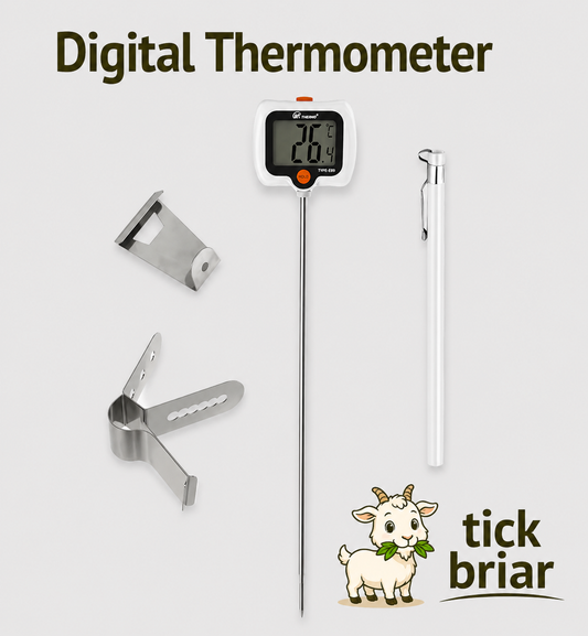 Digital Thermometer for Cheesemaking Stainless Steel with Pot Clip