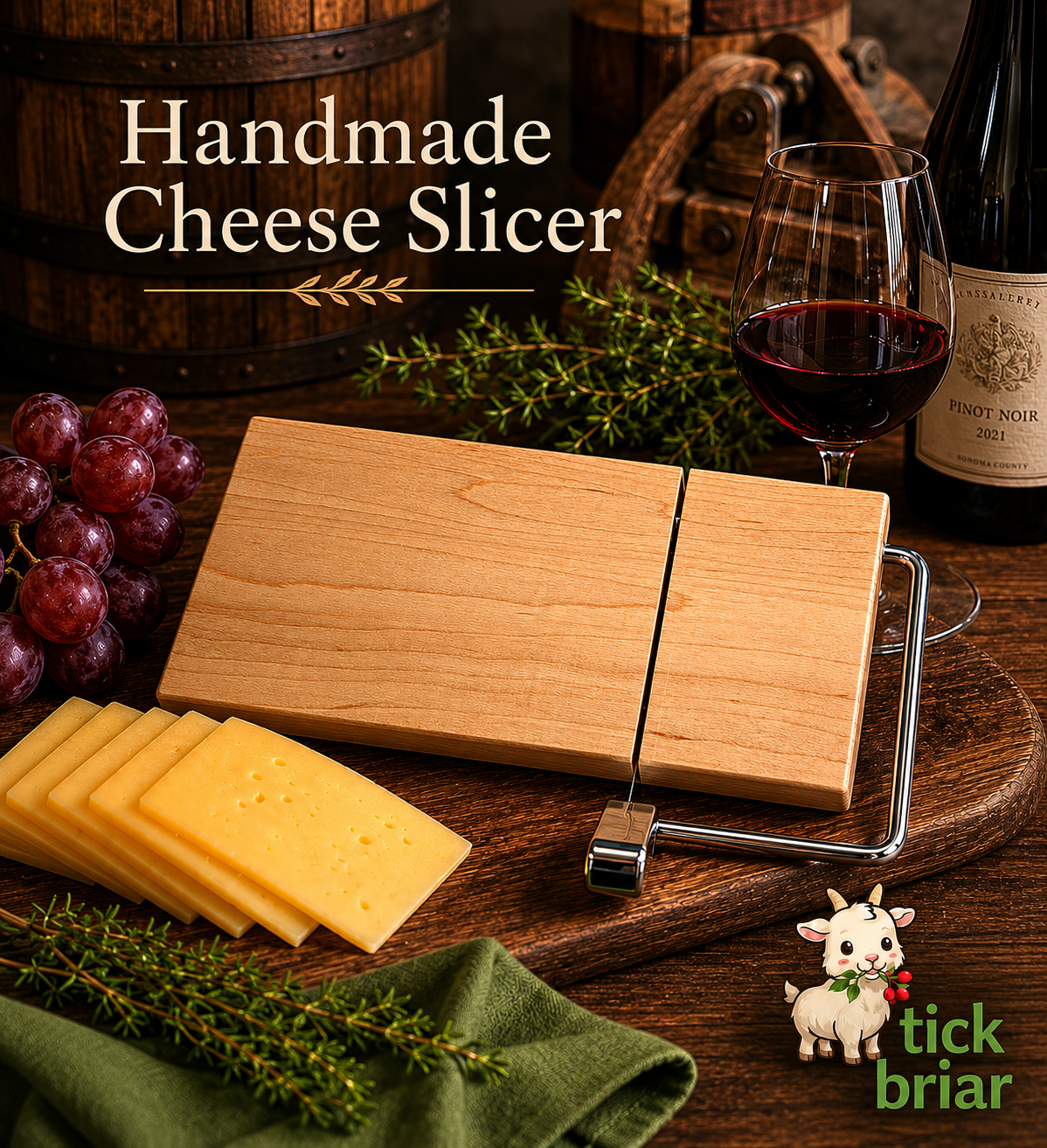 Handmade Solid Wood Cheese Slicer