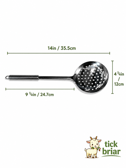 Slotted Spoon: Stainless Steel for Stirring and Curd Draining