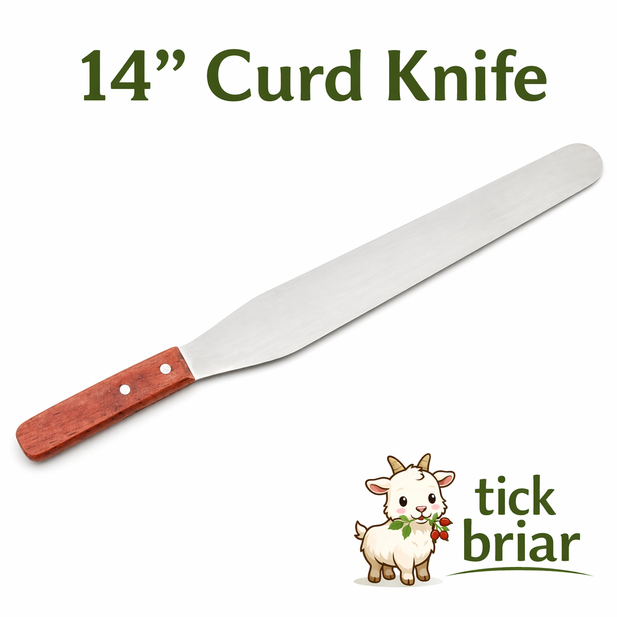 14" Curd Knife with Wood Handle and Stainless Steel Blade