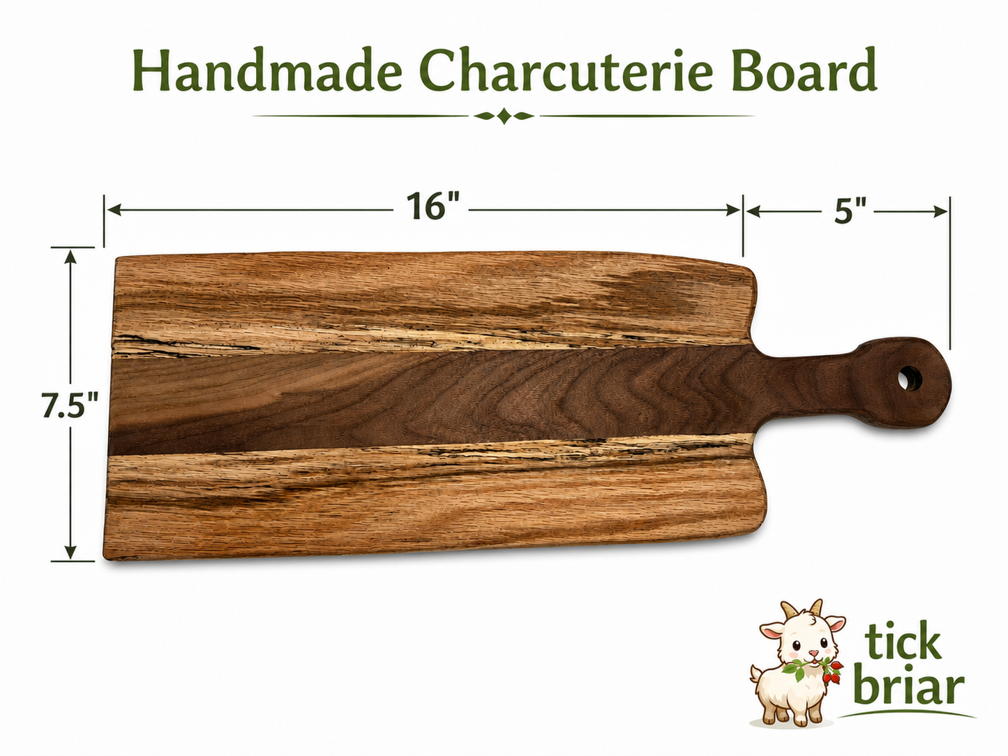 Rustic Handmade Charcuterie Board Oak and Maple