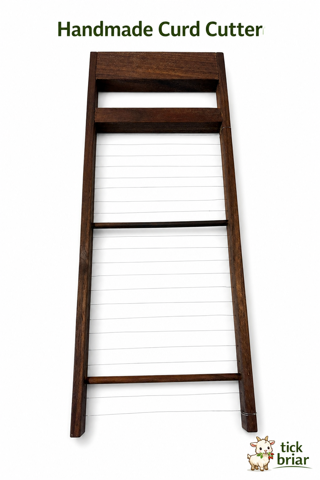 Curd Cutter/Cheese Harp - Handmade from Walnut - 1/2" Curds - Stainless Steel Strings
