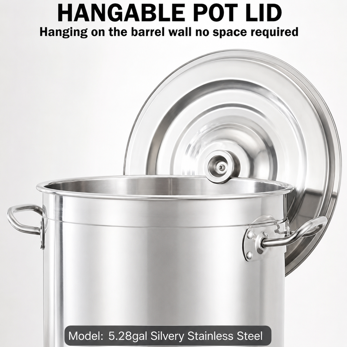 Stainless Steel Pot - 20QT - 5 GAL. Lightweight for easier curd pouring.