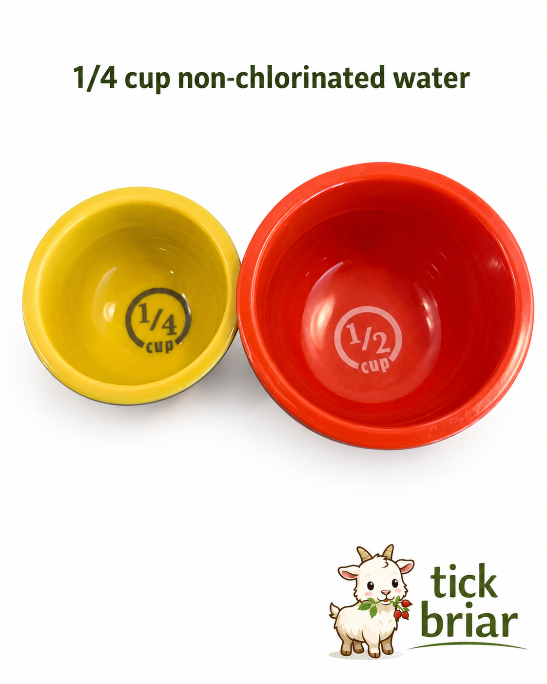 Measuring Bowls for Cheesemaking. Simple Organization for Rennet, Annatto, and Calcium Chloride.