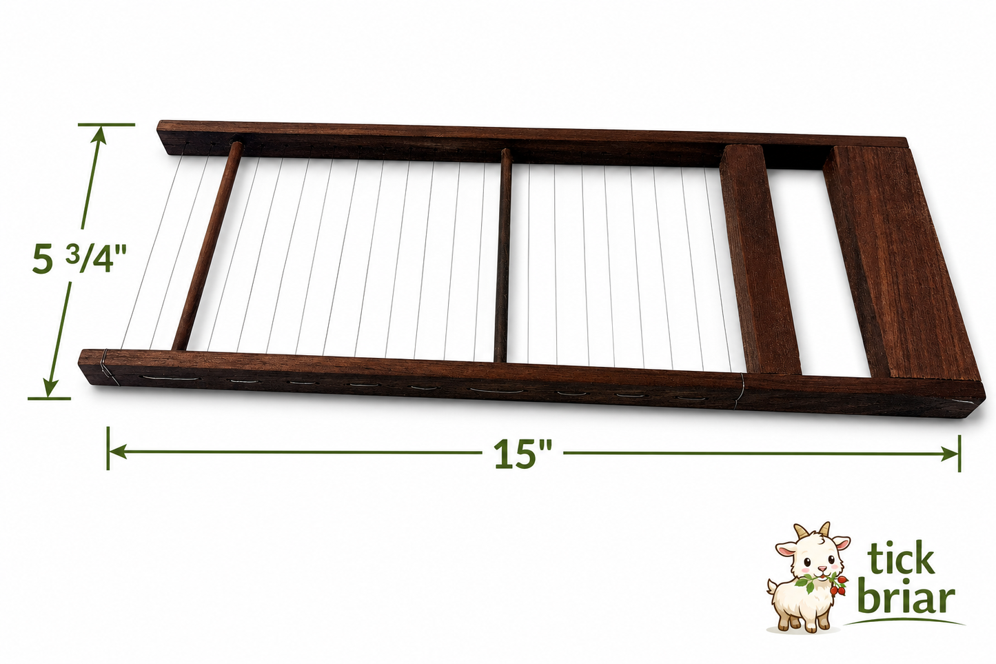 Curd Cutter/Cheese Harp - Handmade from Walnut - 1/2" Curds - Stainless Steel Strings